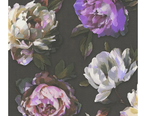 A.S. CRÉATION Vliesbehang 39609-1 Pint Walls 2 bloemen zwart Behang met bloemmotief
