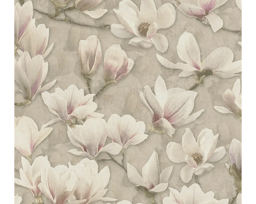A.S. CRÉATION Vliesbehang 39610-1 Pint Walls 2 magnolia beige Behang met magnolia bloemmotief