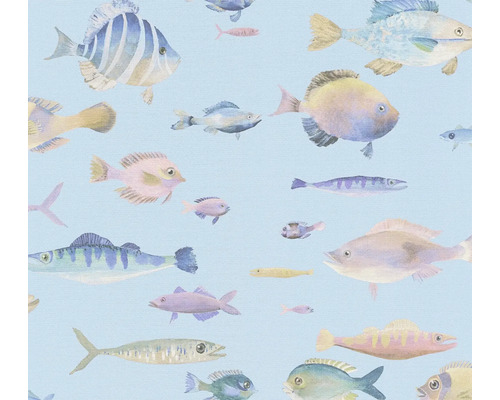 A.S. CRÉATION Vliesbehang 39696-2 Pint Walls 2 vissen blauw Behang met verschillende vismotieven