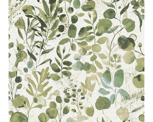 A.S. CRÉATION Vliesbehang 39697-1 Pint Walls 2 bladeren groen Behang met plantenmotief