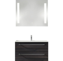 Wastafelmeubel met twee laden en spiegel met verlichting