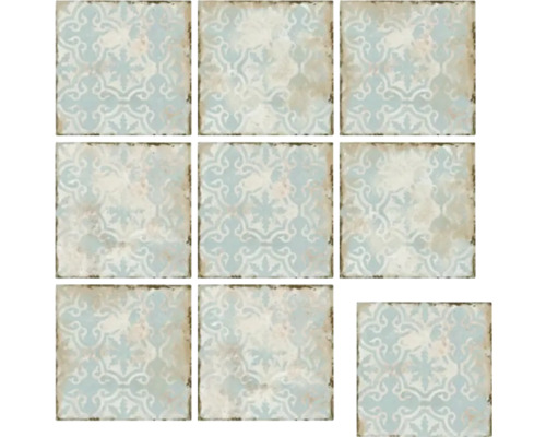 Wand- en vloertegel Marinha groen 20x20 cm Vierkante tegels met motief