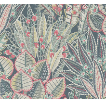 Stofpatroon met blad- en bloemmotieven
