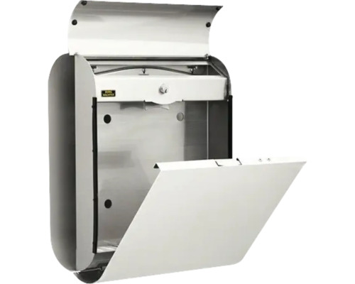 Geopende roestvrijstalen brievenbus