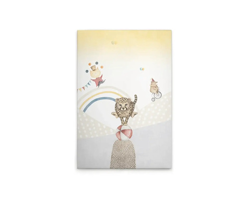 Schilderij canvas Circus cheetah 40x60 cm Canvas schilderij met circusmotief voor kinderkamer