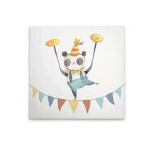 Schilderij canvas Circus panda 30x30 cm