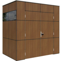 Houten tuinhuis met deur en raam