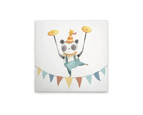 Schilderij canvas Circus panda 40x40 cm Canvas schilderij met circus panda motief