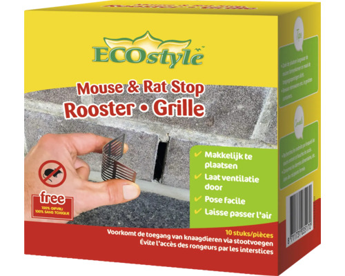 ECOSTYLE Mouse en rate stop rooster 10 stuks Eco Style muis- en rattenstop rooster ter bescherming tegen knaagdieren