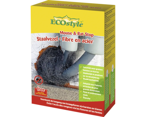 ECOSTYLE Mouse en rate stop staalvezel 50x10 cm