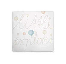 Decoratie met de tekst Kleine ontdekker en ballon illustraties