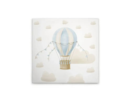 Schilderij canvas Luchtballon blauw 40x40 cm Decoratief canvas met het motief van een heteluchtballon