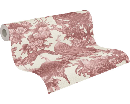 Rol behang met vogel- en bloemmotief