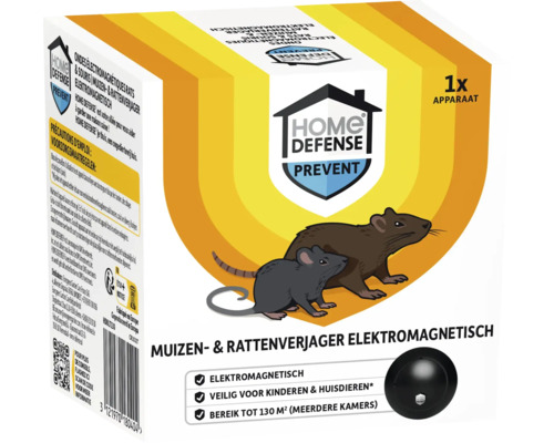 HOME DEFENSE Muizen en ratten verjager elektromagnetisch 130 m²