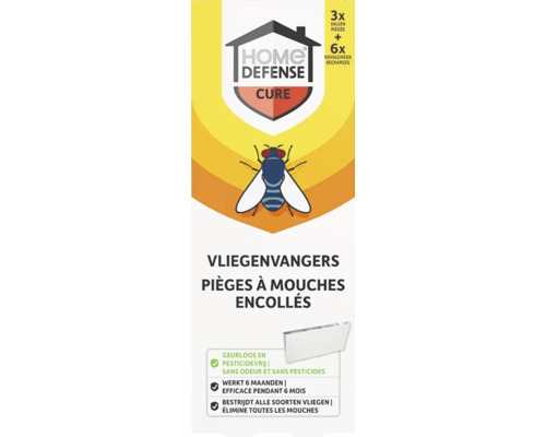 Home Defense Cure vliegenvangers, 3 vallen plus 6 navullingen