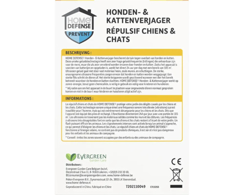 HOME DEFENSE Honden- en kattenverjager productverpakking