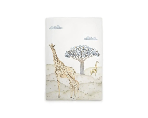Schilderij canvas Savanne giraffen 40x60 cm Schilderij met giraffen en boom