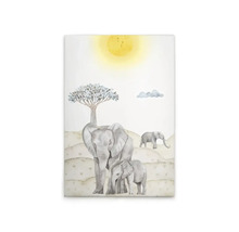 Decoratieve muurafbeelding met olifanten en Afrikaans landschap