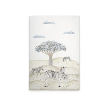 Schilderij met zebra''s, een boom en wolken