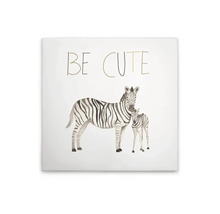 Schilderij canvas Zebra's be cute 30x30 cm