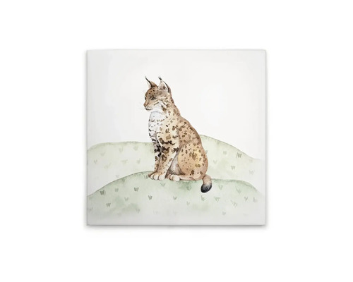 Schilderij canvas Lynx 30x30 cm