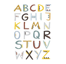 Alfabetillustratie in dinosaurusstijl