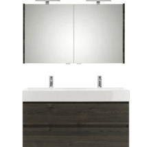 Wastafelcombinatie met spiegelkast en twee wastafels