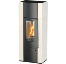 Houtkachel met kijkvenster en houtvuur