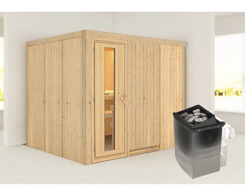 Sauna met saunaoven binnenshuis