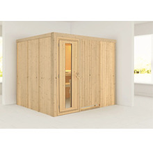 Houten sauna met glazen deur voor binnenshuis