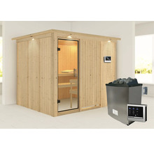 Sauna met kachel en bediening