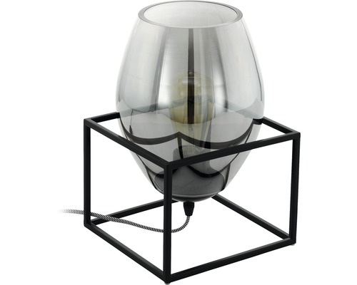 EGLO Tafellamp Olival zwart-rookglas