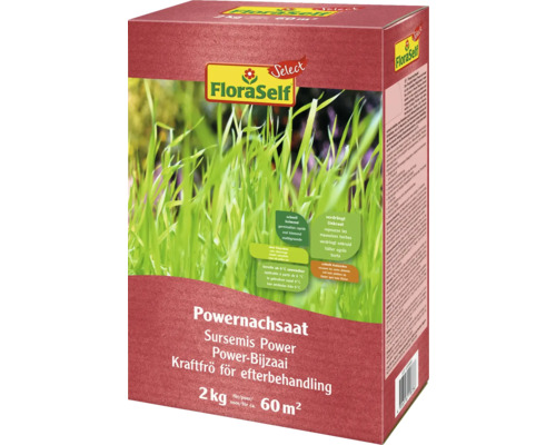 FLORASELF SELECT Graszaad Power Bijzaai 2 kg 60 m² FloraSelf Power Graszaad 2 kg verpakking