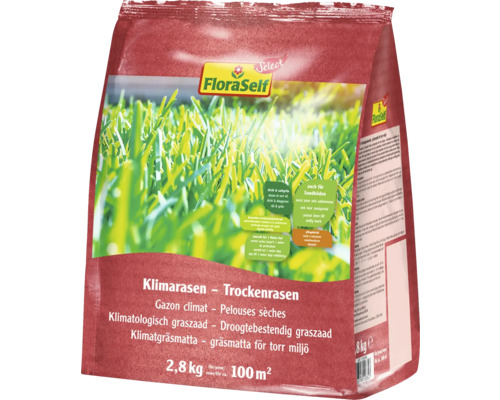 FLORASELF SELECT Graszaad droogtebestendig 2,8 kg 100 m² FloraSelf Klimaatgazon Droogtebestendig graszaad 2,8 kg voor 100 vierkante meter