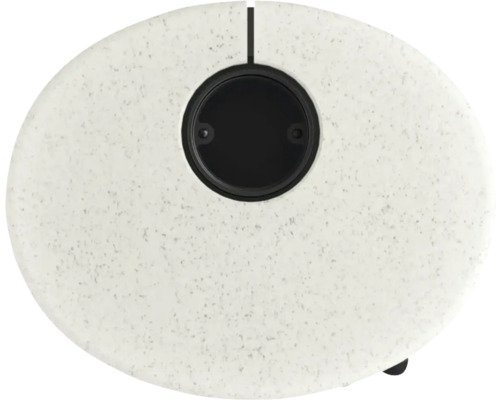 Ronde tafel met geïntegreerd stopcontact van bovenaf