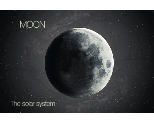 Illustratie van de maan tegen een sterrenhemel