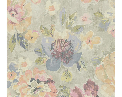 A.S. CRÉATION Vliesbehang 39607-2 Aquarell Dreams bloemen blauw Behang met bloemmotief