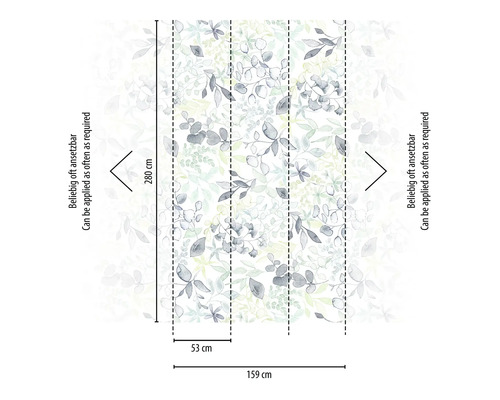 Afmetingen van een fotobehang met bloemmotief