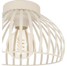 Plafondlamp met lampenkap van metalen strips en gloeilamp