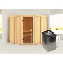 Houten sauna met saunakachel