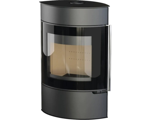 Houtkachel met glazen voorkant