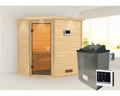 Sauna met saunakachel en bediening