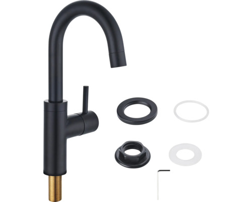 Zwarte kraan met montage accessoires
