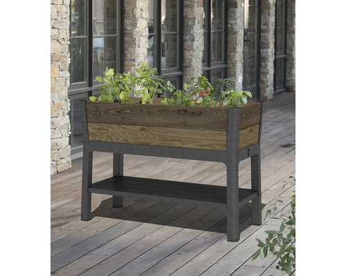 KETER Verhoogde plantenbak kunststof houtlook 113 x 47,5 x 79,8 cm