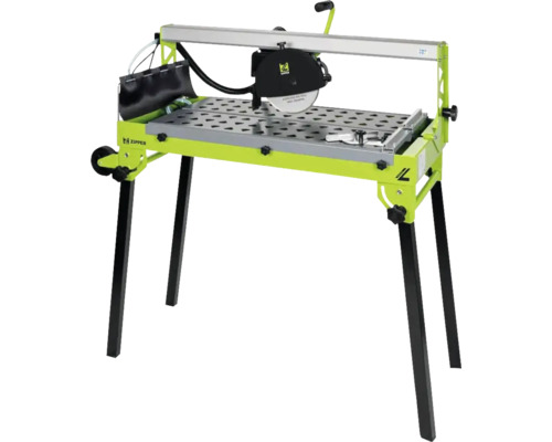 Tegelsnijmachine met werktafel en zwarte stofzak