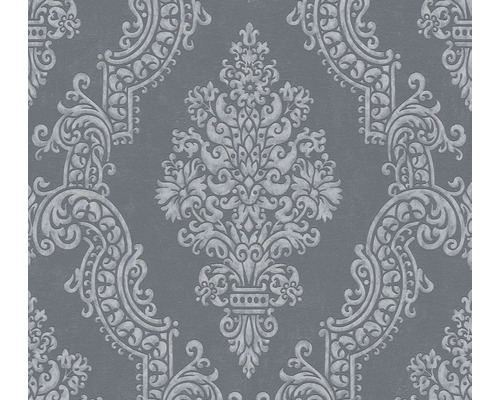 A.S. CRÉATION Vliesbehang 39765-7 Pure Elegance ornament antraciet Behang met een bloemmotief