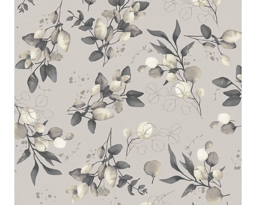 A.S. CRÉATION Vliesbehang 39768-4 Pure Elegance bladeren beige Behang met eucalyptusbladdesign