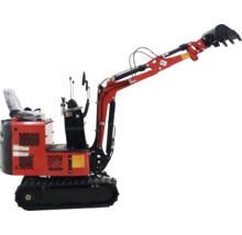 Minigraafmachine met rupsbanden en schep