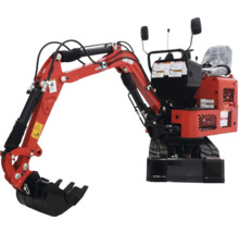 Rode minigraver met schep