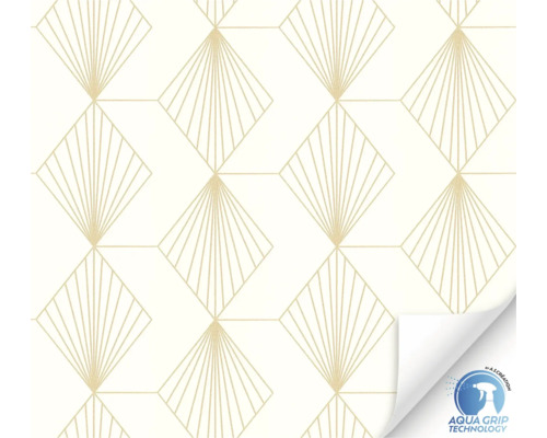A.S. CRÉATION Voorgelijmd Vliesbehang 78494-1 Designdrop grafisch wit goud crème